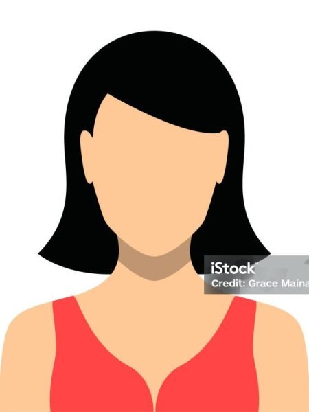 Vector illustration of a cute woman with blank face